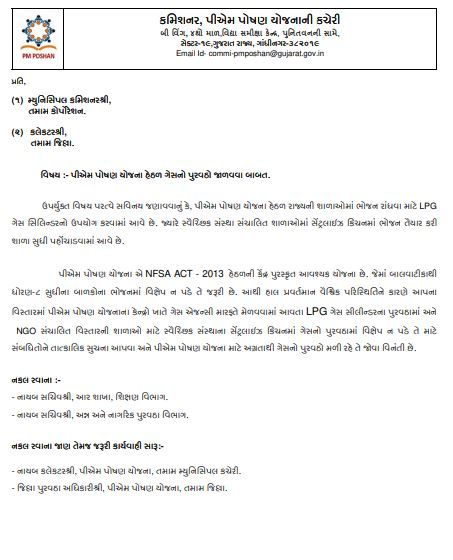 બાળકોનું ભોજન નહીં અટકે: PM પોષણ યોજનાના કમિશનરનો આદેશ, શાળાઓને ગેસની વ્યવસ્થા માટે કલેક્ટરોને તાકીદ 2 - image