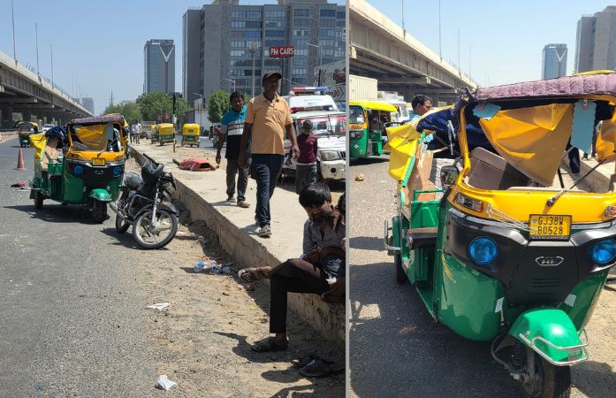 અમદાવાદ: SG હાઈવે પર બ્રિજના કામ માટે મૂકેલું બેરિકેડ પડતા રિક્ષા પલટી ગઈ, પતરું વાગતા મુસાફરનું મોત 1 - image