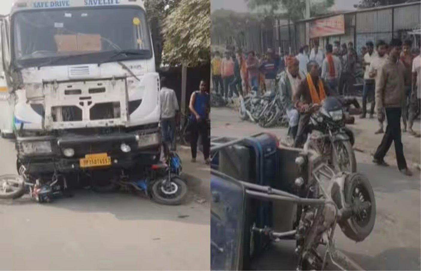 VIDEO : બિહારના મોતિહારમાં બેકાબૂ ટ્રકે 8 બાઇકને કચડી, 5 લોકોના કરૂણ મોત, અનેક ઇજાગ્રસ્ત 1 - image