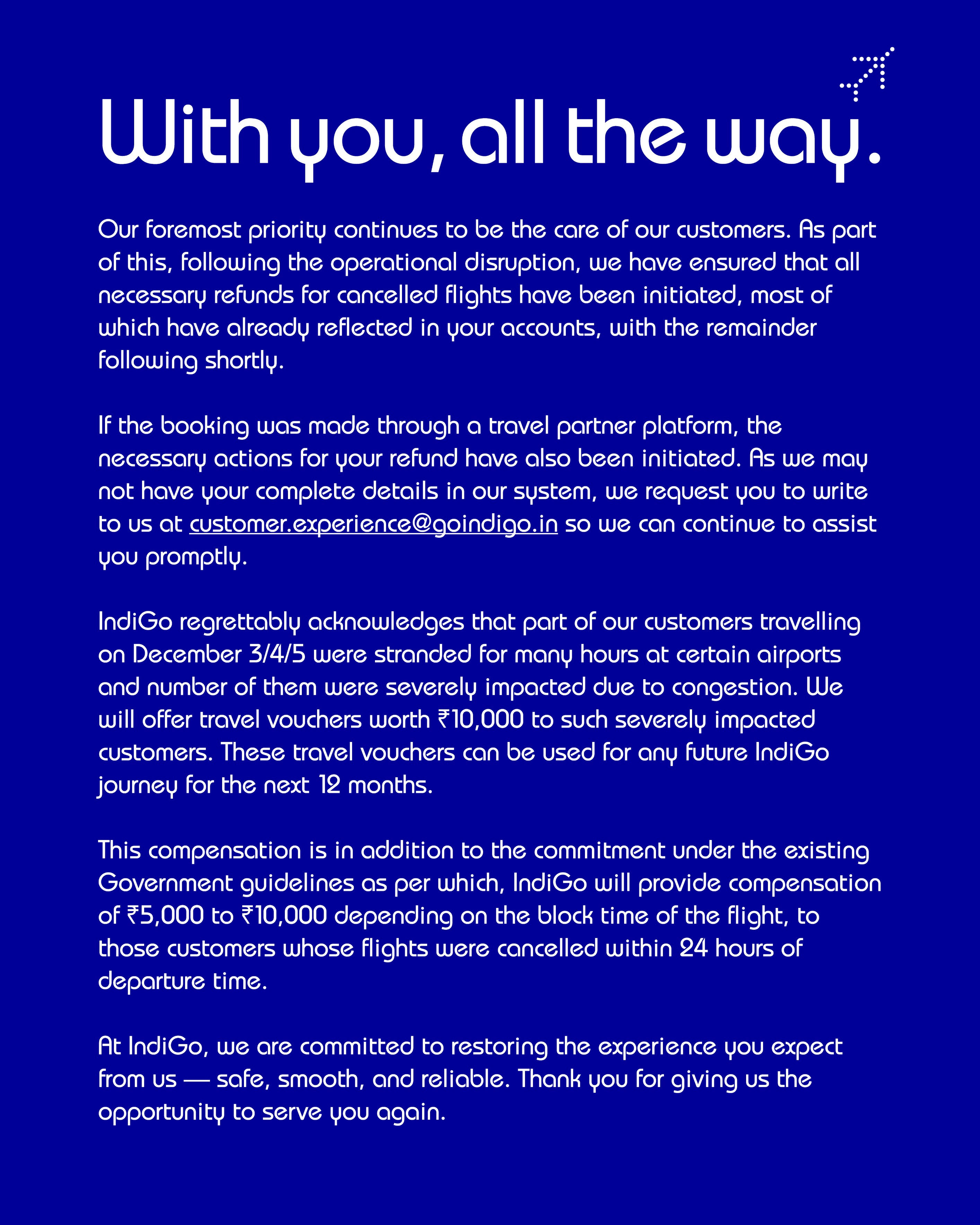 સંકટ વચ્ચે ઈન્ડિગોની મુસાફરો માટે વળતરની જાહેરાત, દિલ્હી હાઈકોર્ટની ફિટકાર બાદ નિર્ણય 2 - image