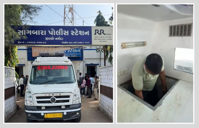 નર્મદા જિલ્લામાં પોલીસે એમ્બ્યુલન્સમાંથી 3 લાખનો વિદેશી દારૂનો જથ્થો ઝડપ્યો 1 - image