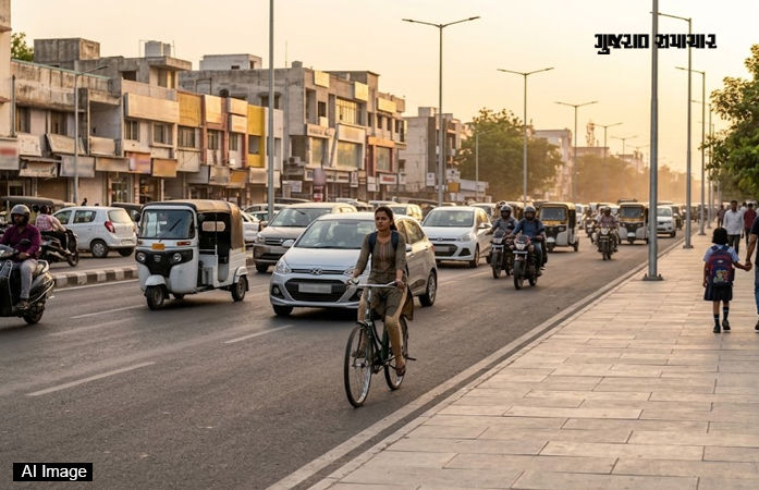 No Cycle Tracks in Ahmedabad
