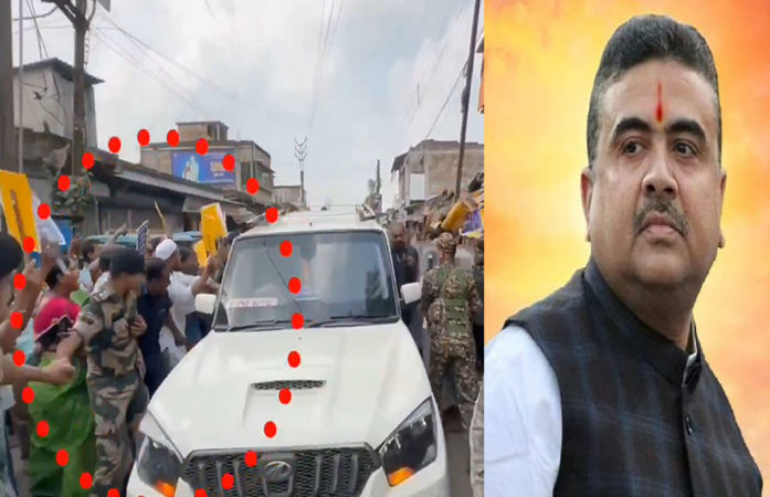 બંગાળમાં શુભેન્દુ અધિકારીની કાર પર હુમલો, ભાજપ નેતાએ TMCની લુંગી વાહિની પર કર્યા પ્રહાર 1 - image