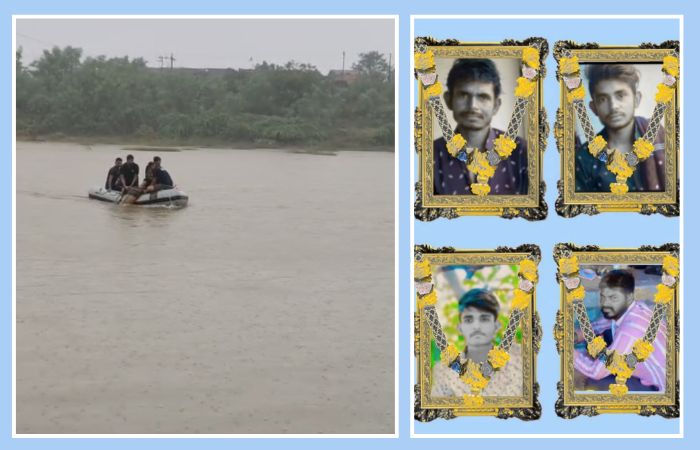ધાતરવડી નદીમાં ડૂબી ગયેલા ચારેય યુવકોના મૃતદેહ મળ્યા, મૃતકોમાં ત્રણ સગા ભાઈનો સમાવેશ 1 - image