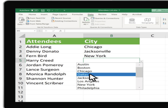 એક્સેલમાં ડ્રોપ-ડાઉન લિસ્ટ અને ડેટા વેલિડેશન કેવી રીતે કરી શકાય ? 1 - image