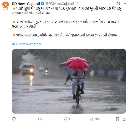 તાપી-નર્મદામાં રેડ એલર્ટ, 6 જિલ્લામાં ભારે વરસાદની આગાહી, બે કલાકમાં 5 તાલુકામાં ધડબડાટી 2 - image
